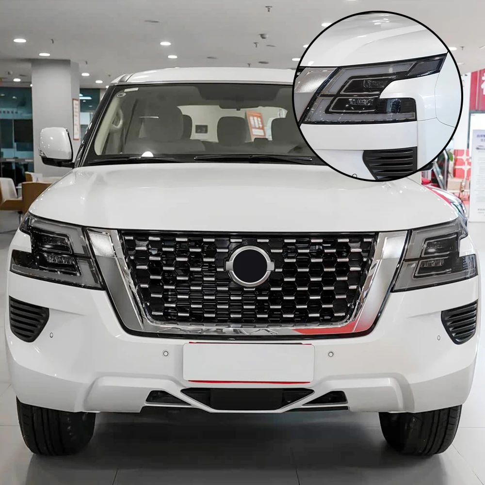 

TPU Headlight PPF for Nissan Patrol Y63 Y62 2015-2026 High-Gloss Smoke Black Pre-Cut Anti-Scratch Protective Film Vinyl Wrap Kit