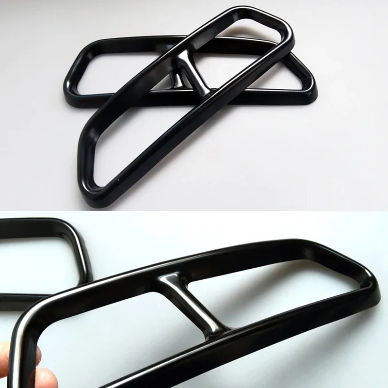 CarQuad Exhaust Tip Trim Stainless Steel Rear haMuffler Tail Pipe Cover Exust Replacement For Audi A6 A7 C7 2016‑2018 Decoration