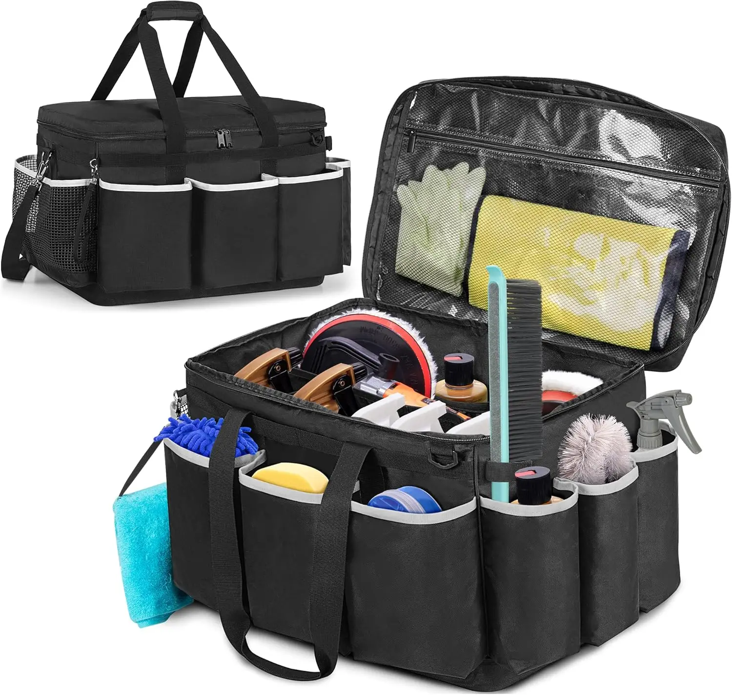 

Водонепроницаемая сумка для детализации с жестким дном из ЭВА с очень большой вместимостью для инструментов и принадлежностей для ухода за автомобилем