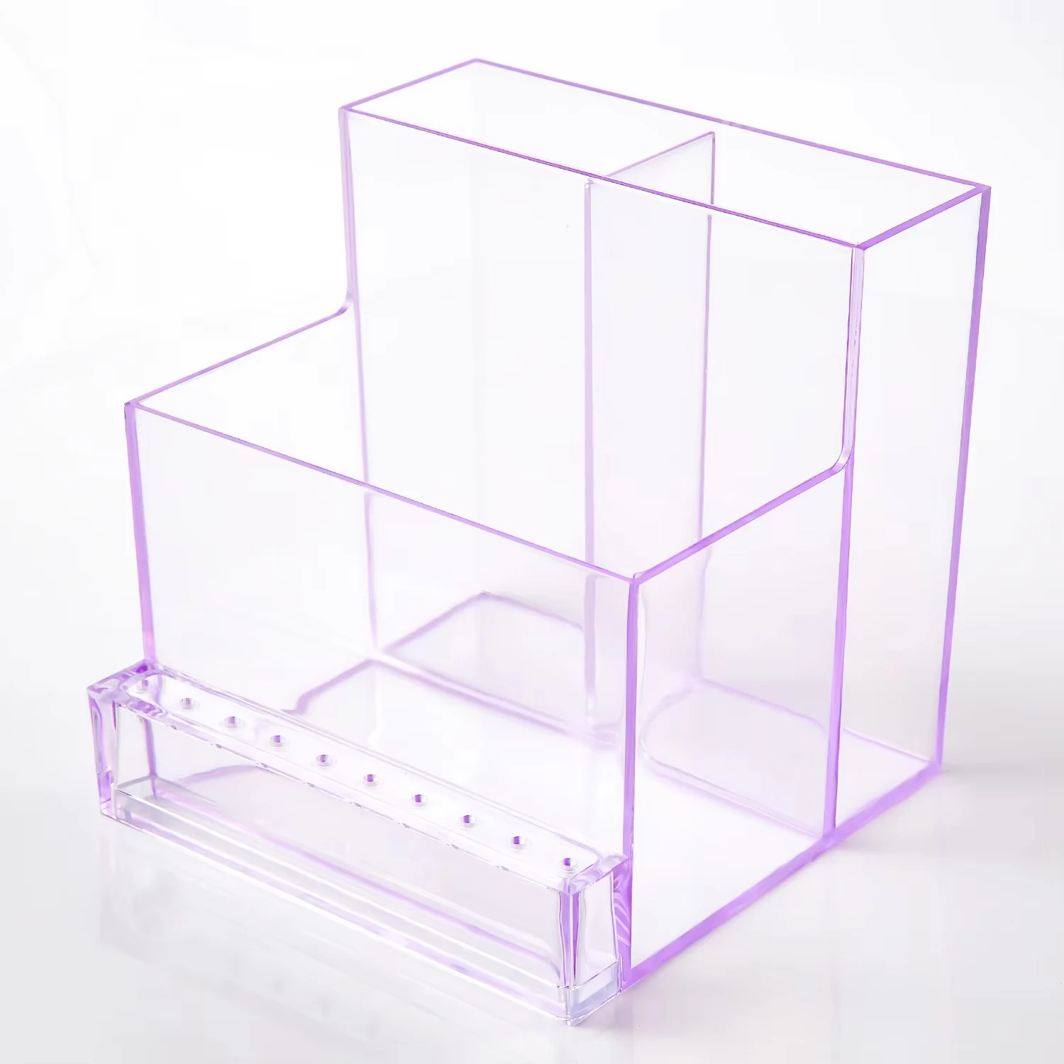 Boîtes de rangement transparentes en acrylique ABS pour outils d'ongles, boîte de rangement pour perceuse à ongles, tête de polissage, vitrine, fournitures pour ongles