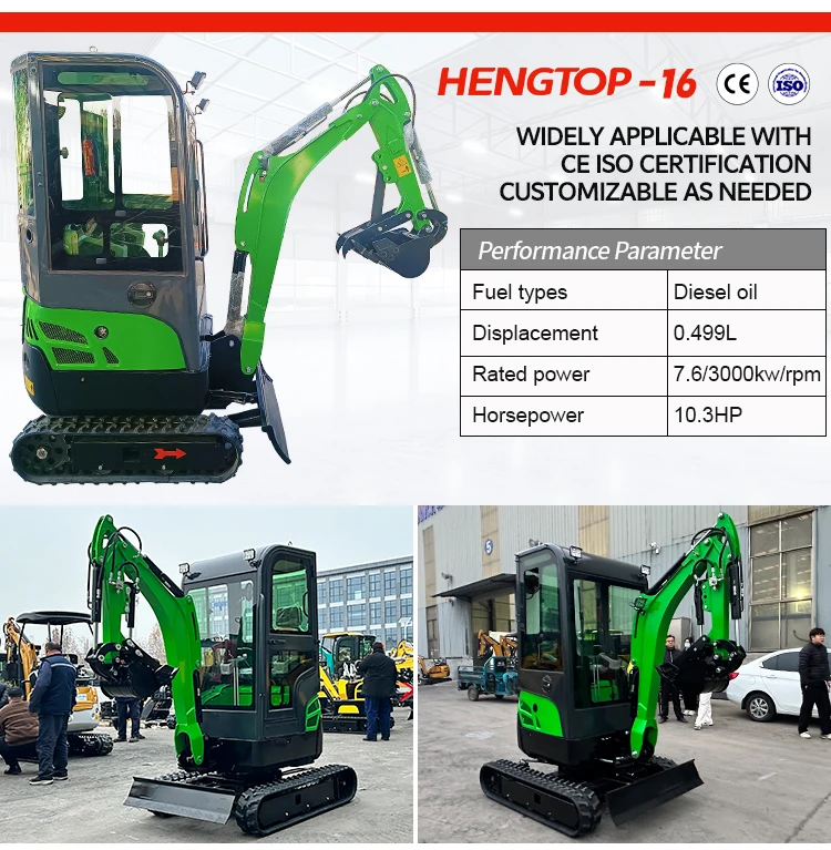 Fabrikverkauf 1-Tonnen-Minibagger mit Hydraulik, Dieselmotor, EPA-zertifiziert, Raupenbagger für Garten und Landwirtschaft, kleiner Bagger, Preis individuell anpassbar – Detail 7