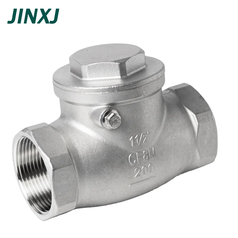 304 Stainless Steel Internal Thread 1/4 3/8 1/2 1 3/4 Horizontal Type Swing Check Valve Screw Thread Swing One-way Valves DN8/20