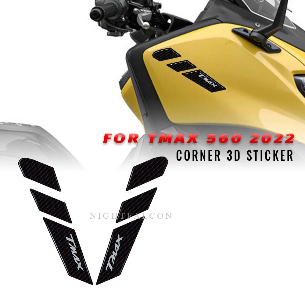 For yamaha tmax 560 2022 corner guard Sticker 3D Tank pad Stickers Oil Gas Protector Cover Decoration