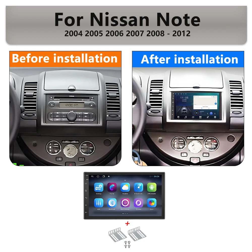 

Android For Nissan Note 2004 2005 2006 2007 2008 - 2012 Car Radio Multimedia Video Player GPS Navigation Head Unit No 2 din dvd