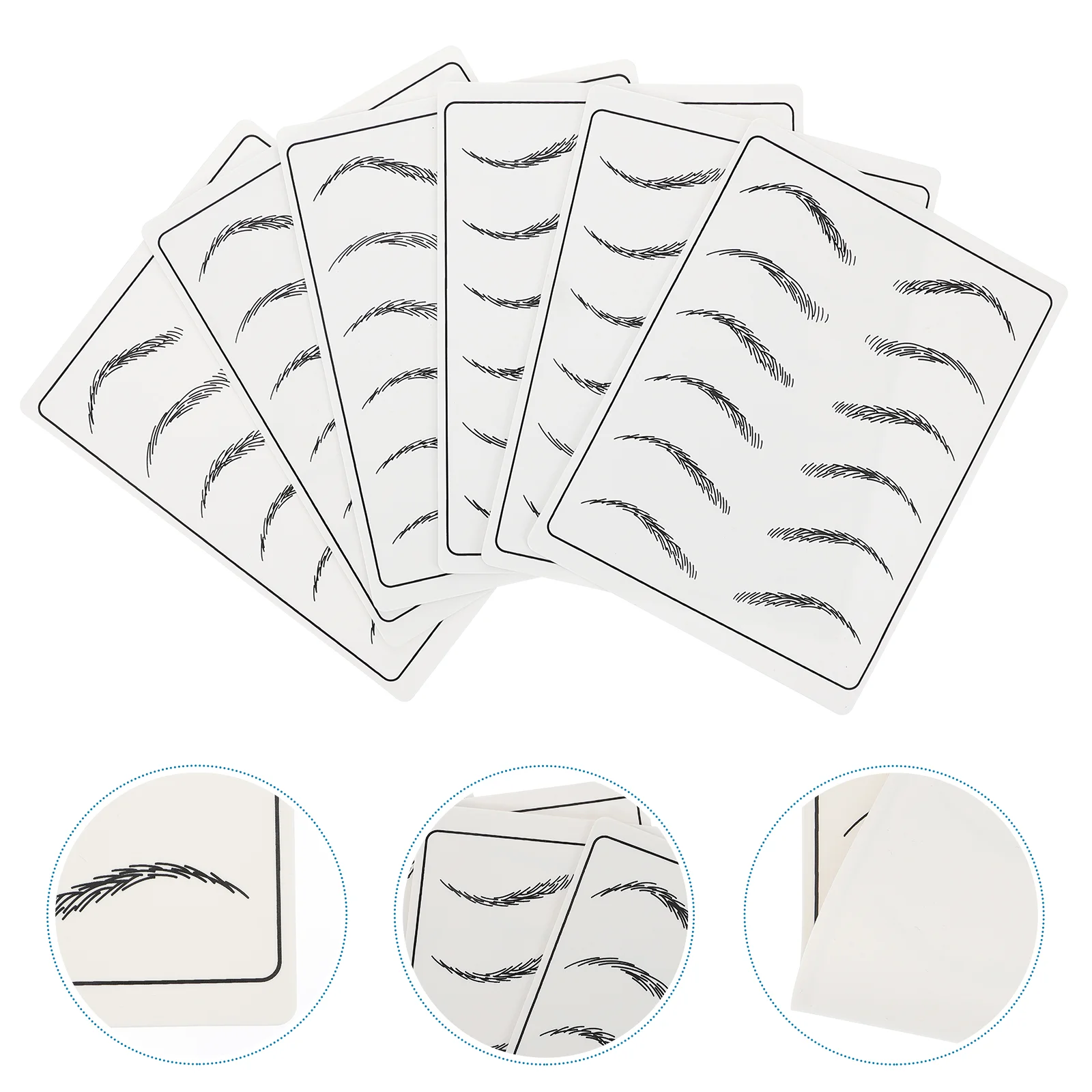 

6 Pcs Korean Tattoo Practice Eyebrow Skin Rubber Makeup Training Supply