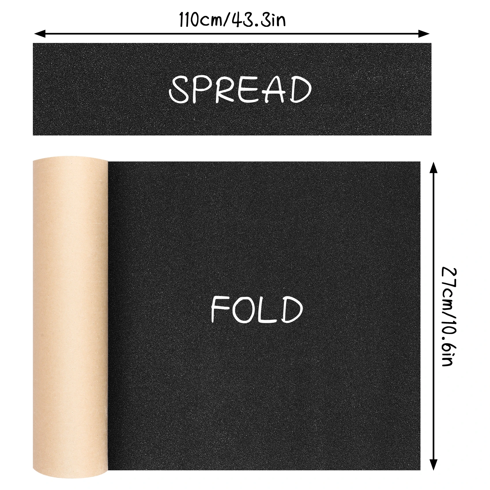 AEB0-110X 27 سم شريط قبضة ورق الصنفرة المقاوم للماء للتزلج على الجليد