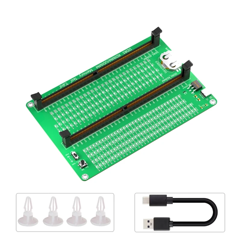 

Y1UB Laptop/Desktop Motherboard Memory Slot DDR5 Diagnostic Repair Analyzer Test SDRAM SO-DIMM Pin Out With LED Tester Card