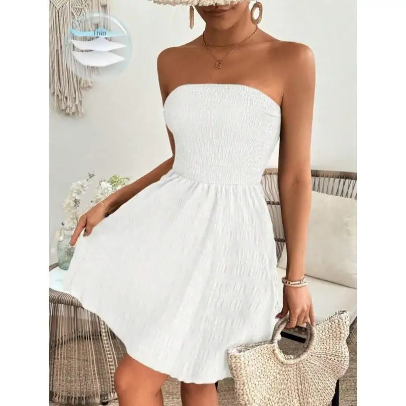 

Pure Color Cross-Border Bal Dr Spring Summer Pleated Casual Sport Suit Seven Sve Long Autumn Season Dr