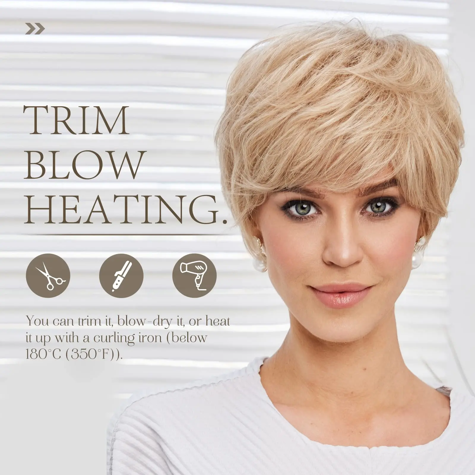 Honey Blonde Remy Human Hair Wigs Short Straight Pixie Cut Bob Wigs for White Women 6inches Human Hair Wig Machine Made Hair Wig