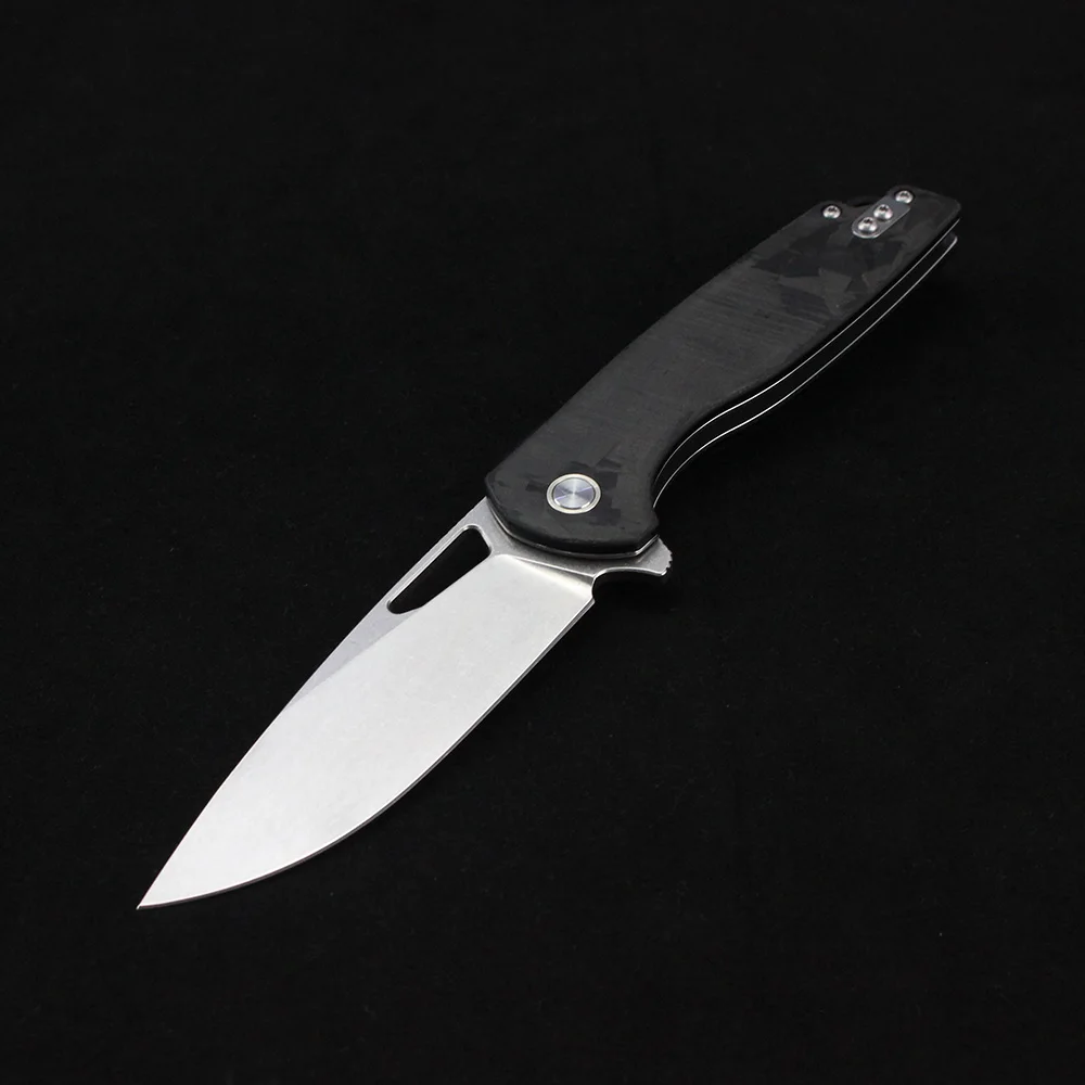 

Outdoor Folding Knife Carbon Fiber Flipper Pocket Knife 14C28N Blade Portable Camping Fishing Fruit Knives Carrying Hand Tool