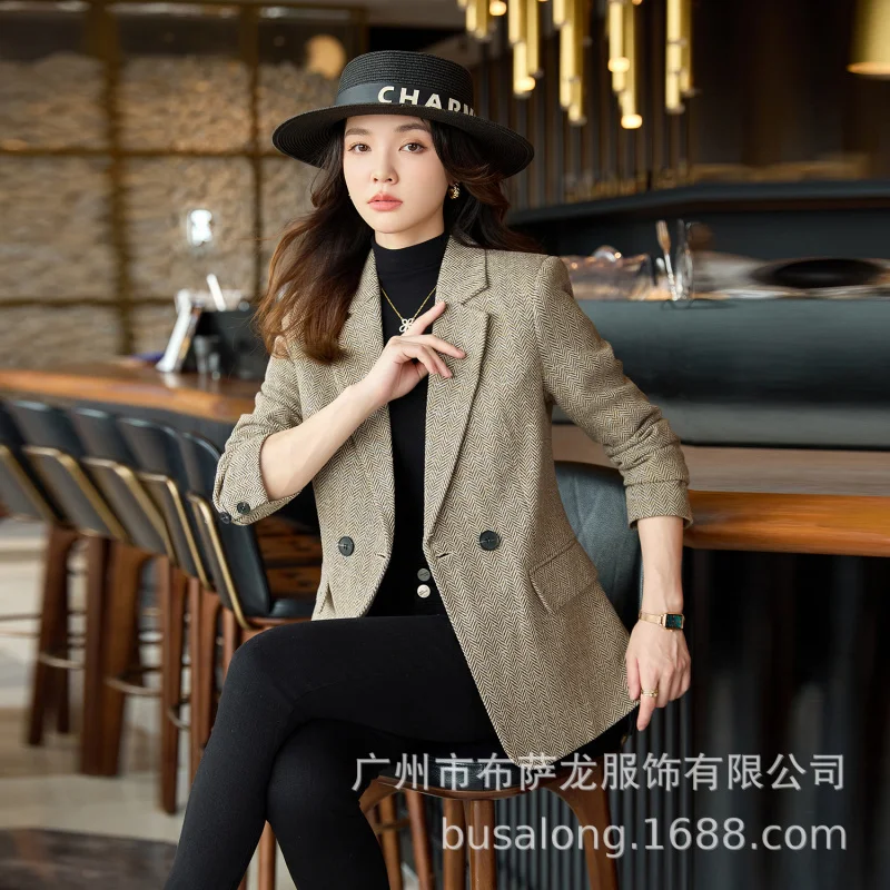 2025New Stilvolle Mode Anzug Casual frauen Langarm Professionelle Blazer Formale frauen Einzel Jacke Workwear8340