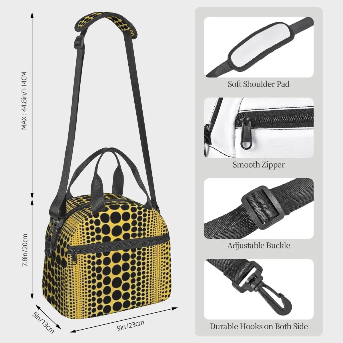 Yayoi Kusama Pumpkin Abstract Art Insulated Lunch Bag for Kids School Cooler Thermal Box Tote Portable Lunch Boxes