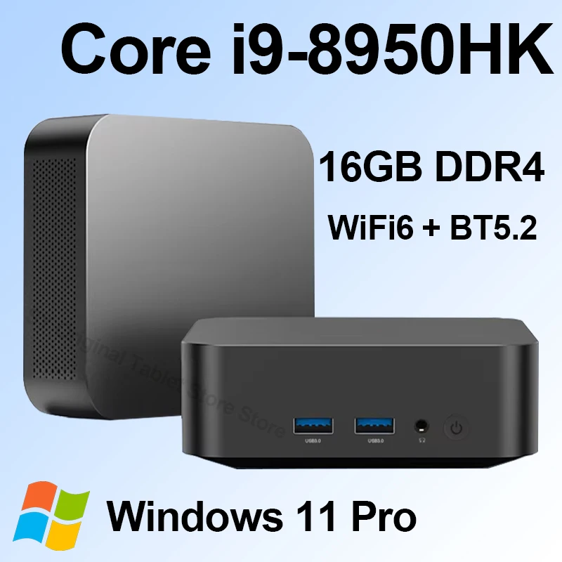Mini PC Windows 11 Intel Core i9 8950HK Core i3 6100U Desktop Computer 16GB DDR4 1TB/2TB SSD Office Draagbare PC Gamer 4K HD