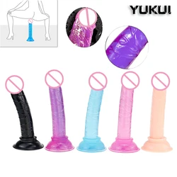 Realistic Dildo Sex Toys For Women Vagina Massage Crystal Jelly Penis Female Masturbation Mini Anal Plug Adoult Toys for Woman