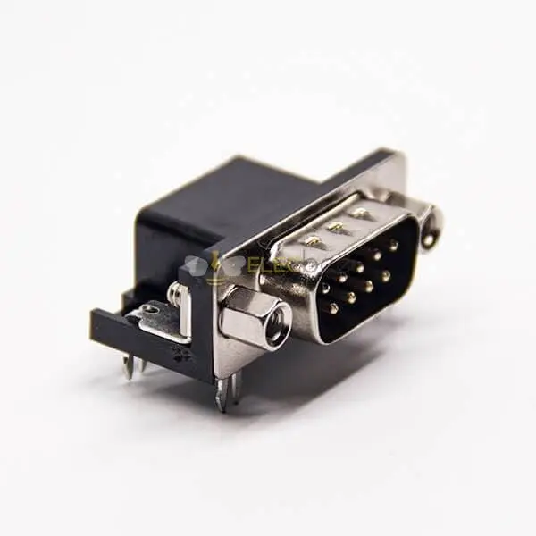 20Pcs D-SUB 9 Pin Connector Male Right Angled Staking Type Through Hole with Harpoon