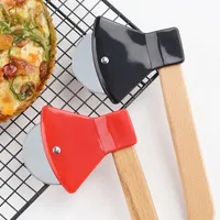 Axe Shape Round Wheel Cutting Knife For Pizza with Handle Lid Roller Dough Slicer Cutter Pastry Kitchen Baking Accessories Tool