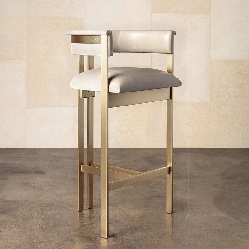 Metal Stainless Steel Reception Chair Creative Bar Chair Household High Chair