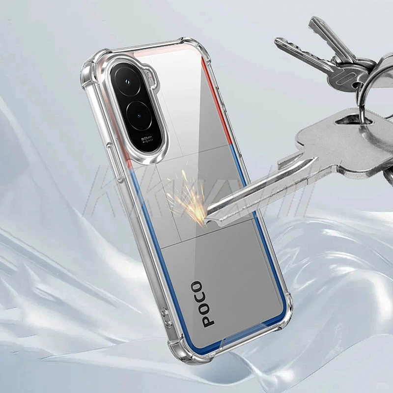 ل Xiaomi Poco M7 4G PocoM7 2025 XiaomiPocoM7 الهاتف الذكي الأصلي واقية الغطاء الخلفي لينة حافظة من البولي يوريثان