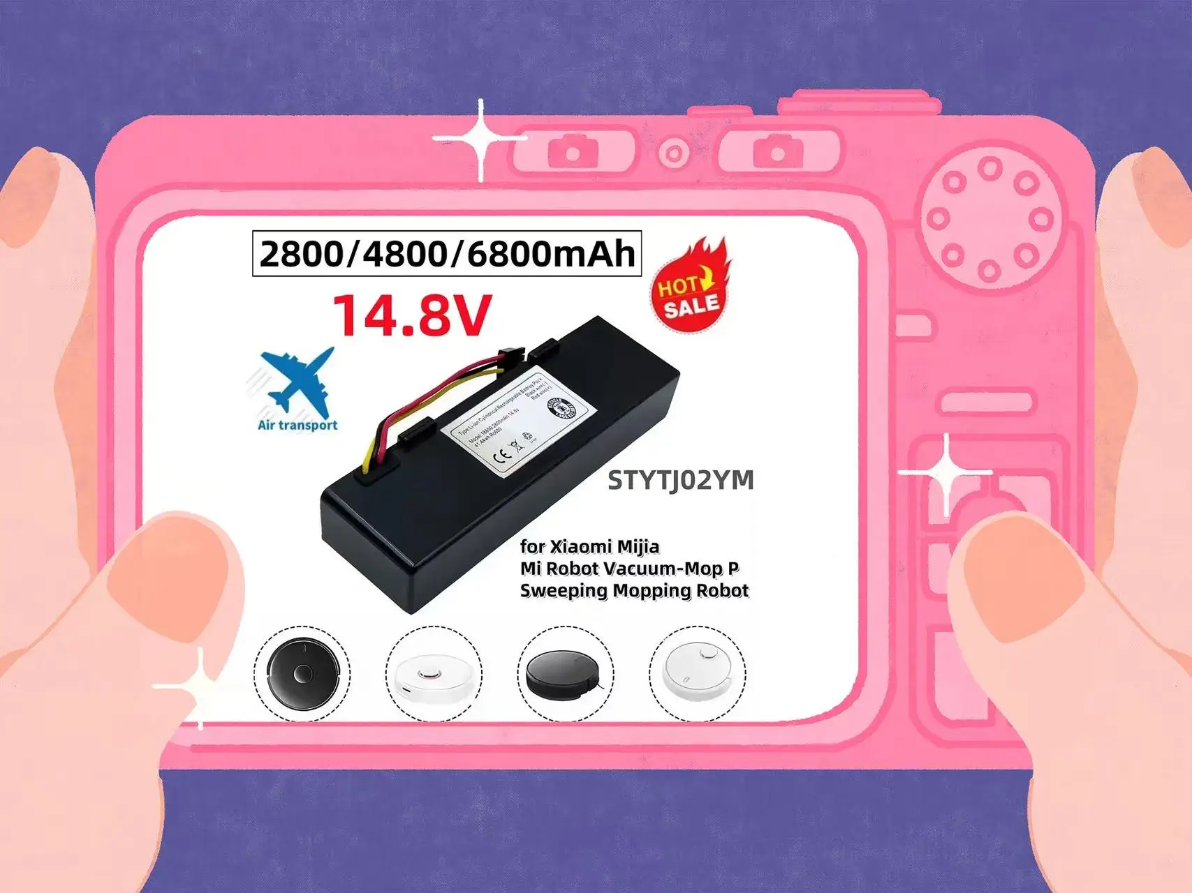 

Для подметальной машины XIAOMI (Mijia) Mop pro робот-пылесос 14,8 В замена батареи ForSTYTJ02YM Yunmi MVVO1-JG Haier JX37