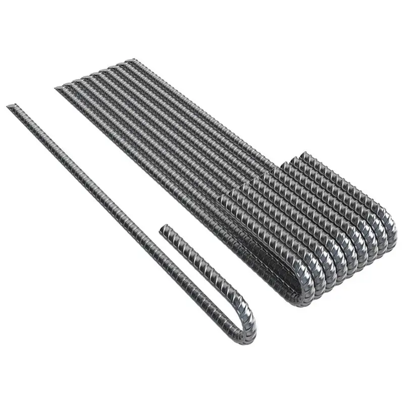 

Rebar Stakes J Hook Extra Coated Steel Ground Anchors With Chisel Point End 10PCS-B61B