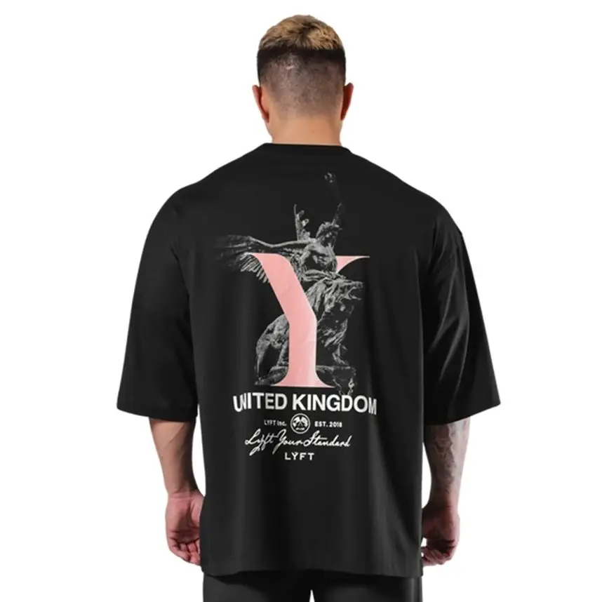 LYFT Męskie koszulki na siłownię Outdoor Running Fitness Tee Bawełniana koszulka z krótkim rękawem Moda O Neck Trening Odzież męska