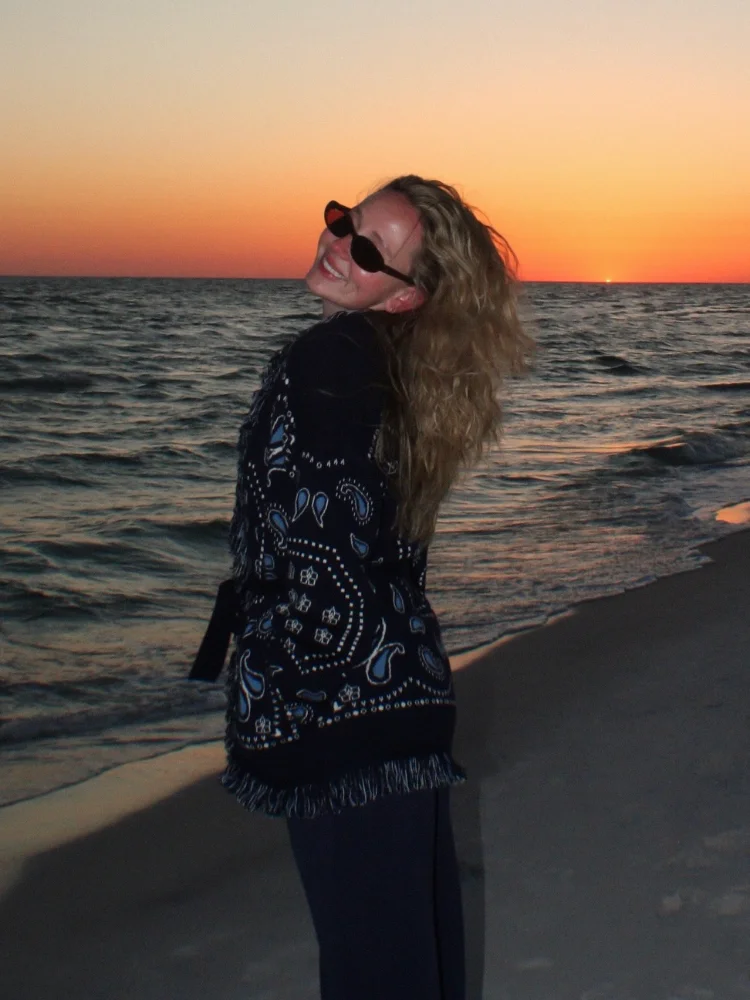 شرابة المرقعة المطبوعة سترة المرأة موضة الخامس الرقبة طويلة الأكمام ملابس خارجية فضفاضة سيدة الخريف اليومية تخفيف الشارع بالأزرار