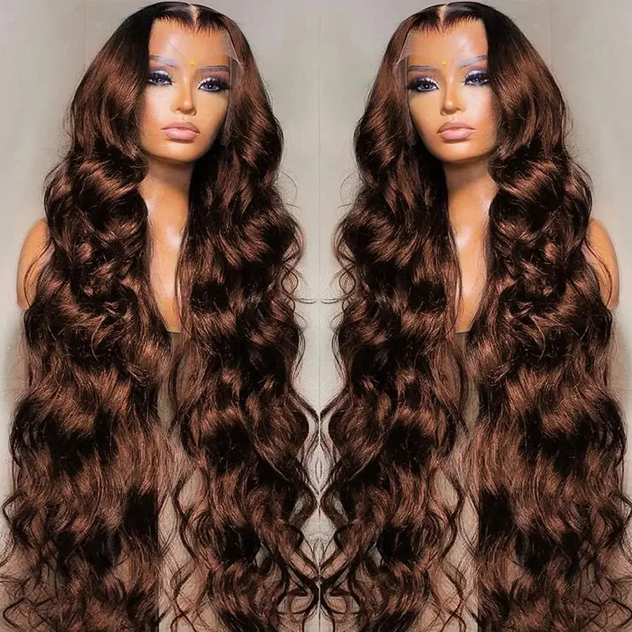 30 Inch Chocolate Brown Body Wave Lace Front Wigs 13x4 13x6 HD Lace Front Human Hair Wig Brazilian Colored Lace Frontal Wig