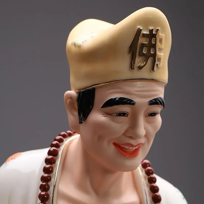 Ceramic Jigong statue home offering ornament