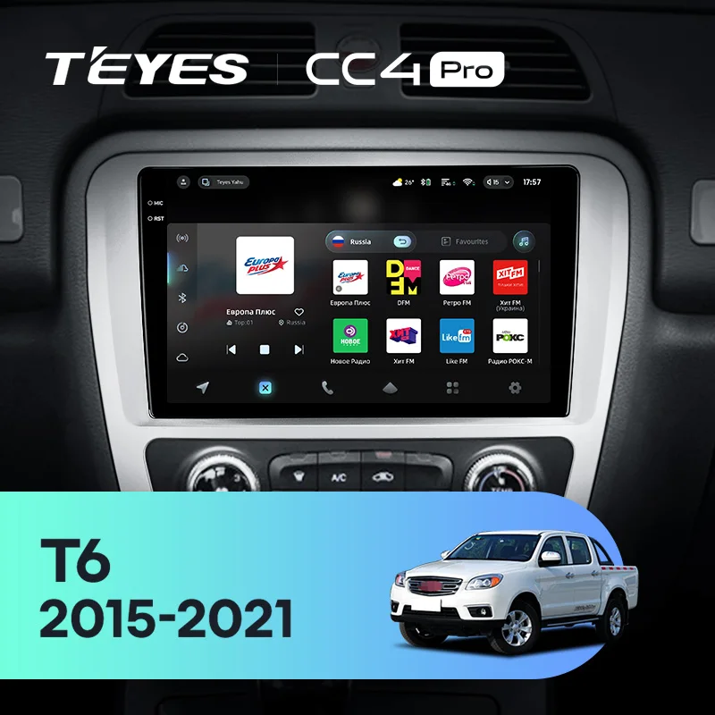 TEYES CC4 PRO For JAC T6 1 2015 - 2021 CarPlay Radio Multimedia Stereo Car play Android Auto 2DIN Autoradio