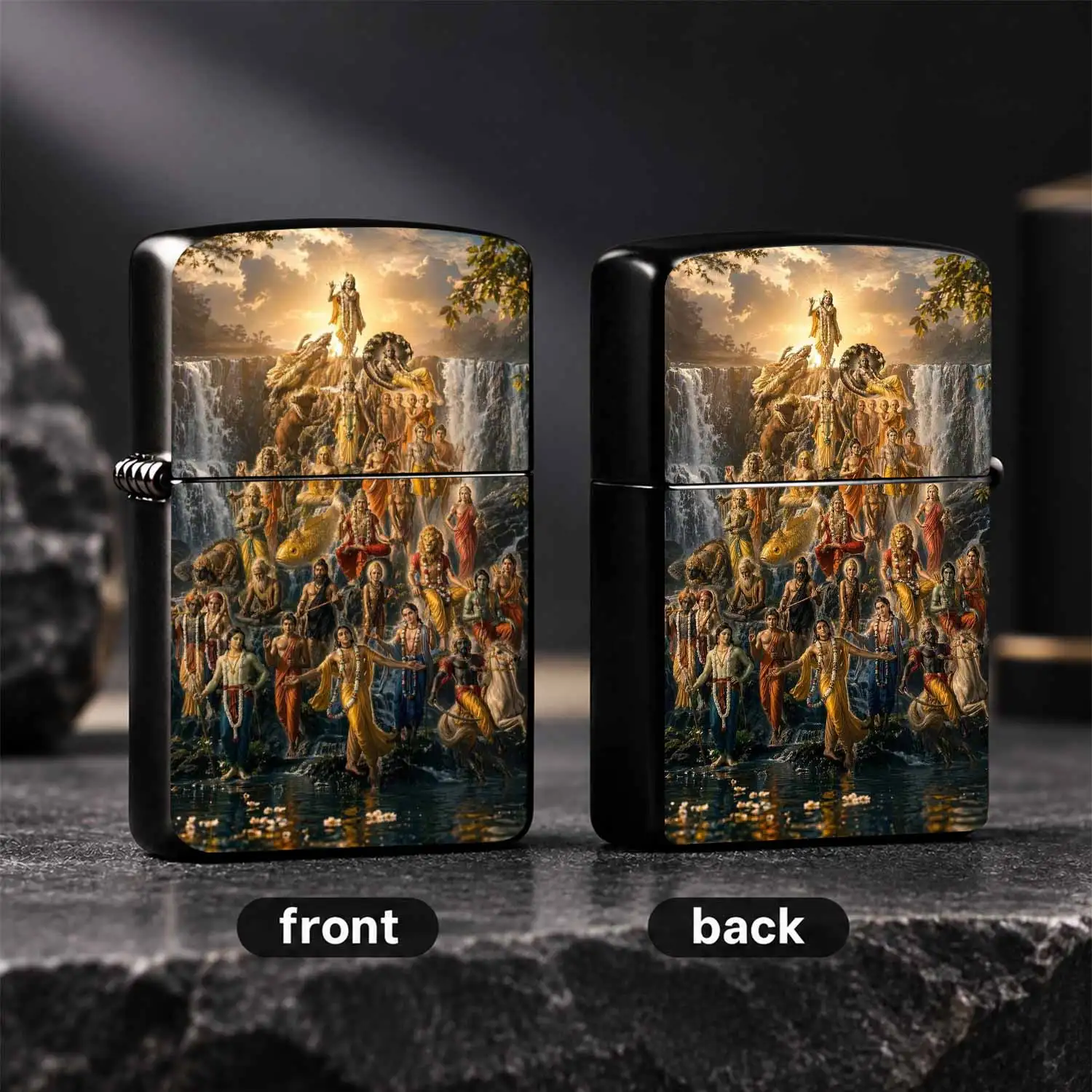 Hindu Lord Vishnu Dashavatara Themed Art Lighter, Portable Exquisite Cultural Creative Accessory For Daily Use, Home Decor, Gifting, Collection, Suitable For Outdoor Travel, Ritual Scenes And All Daily Usage Occasions A Humorous And Interes
