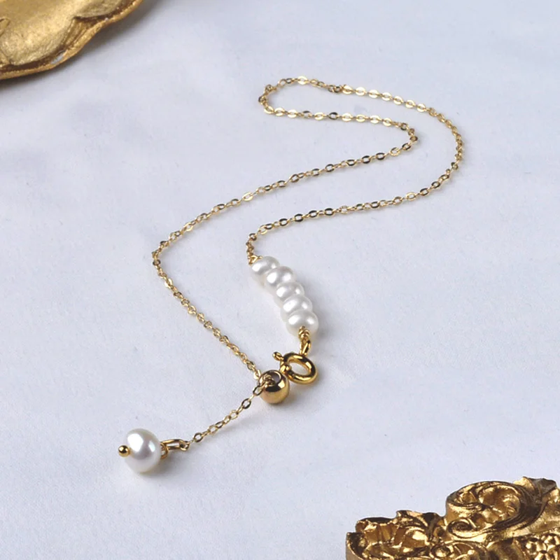XF800 New Pearl Anklet Natural Freshwater 14K Gold Filled Chain Original Design Handmade Custom Fine Jewelry girl Gift