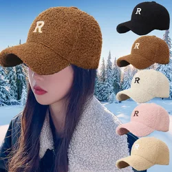 Winter Fur Caps For Women Men Wool Baseball Caps Thicken Warm Casquette Adjustable Hip-hop Hats Korean Version Peaked Cap