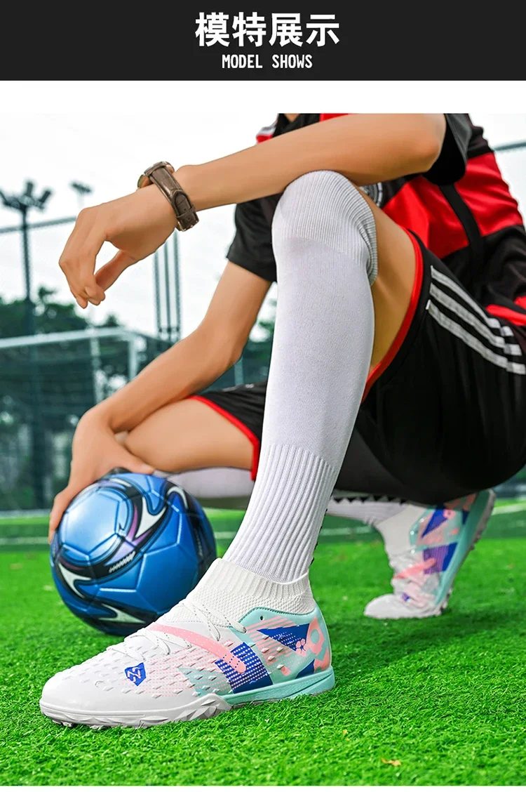 Neue Männer Fußball Schuhe Hochwertige Outdoor Hohe Knöchel Ultraleicht Indoor Fußball Stiefel Nicht-Slip Sport Schuhe Futsal Nicht-Slip – Detail 14