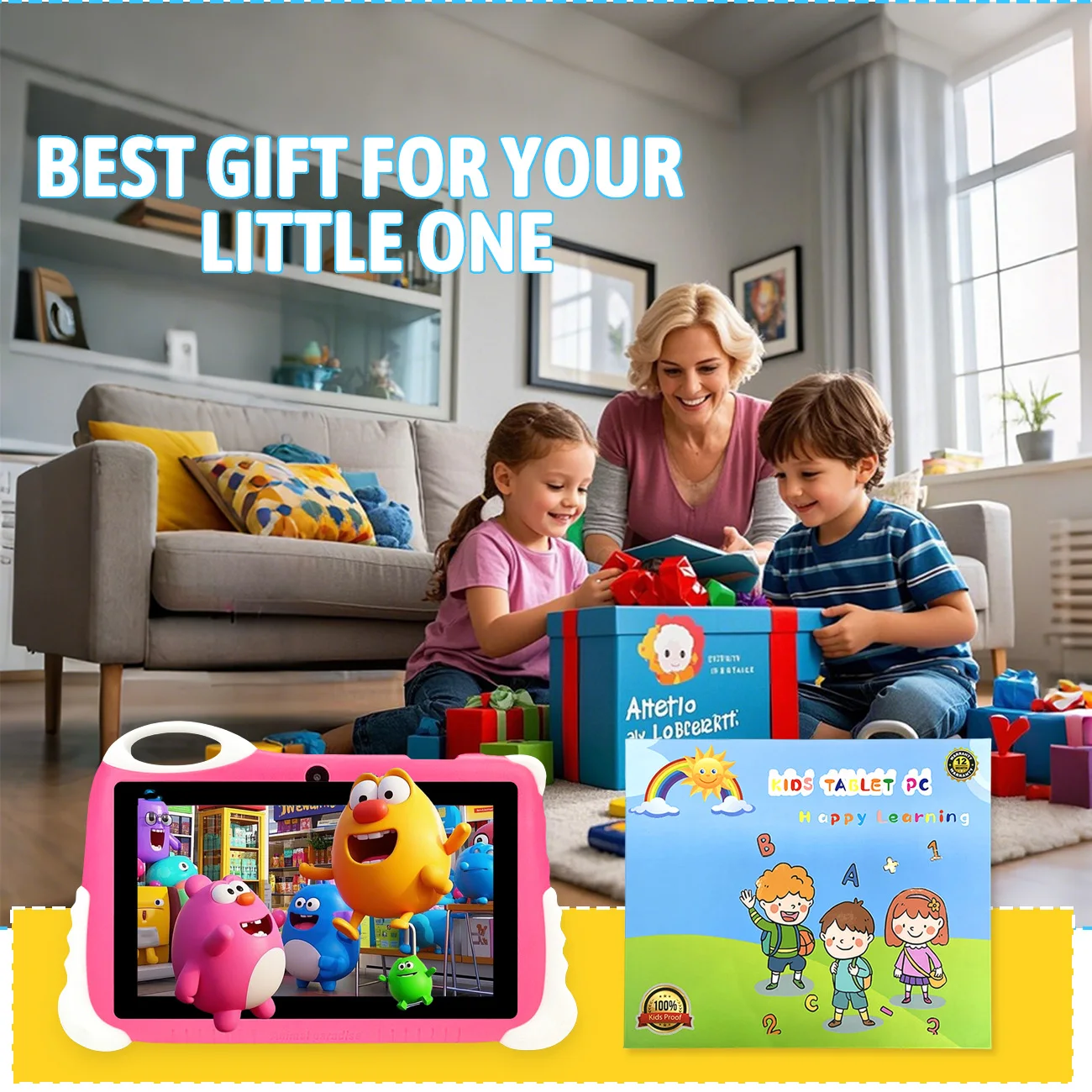 Crianças tablet 7 Polegada 2gb ram 32gb rom com slot expansível proteção software e jogos infantis pré-carregados, presente das crianças