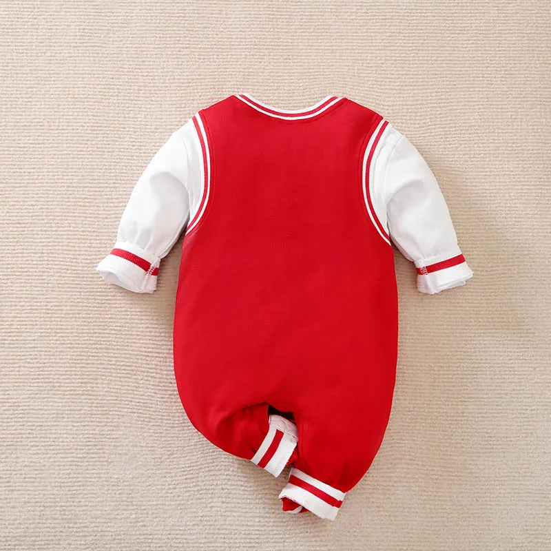 Spring And Autumn Boys And Girls\' Sporty And Handsome Digital Printed Cotton Comfortable Long Sleeve Baby Bodysuit