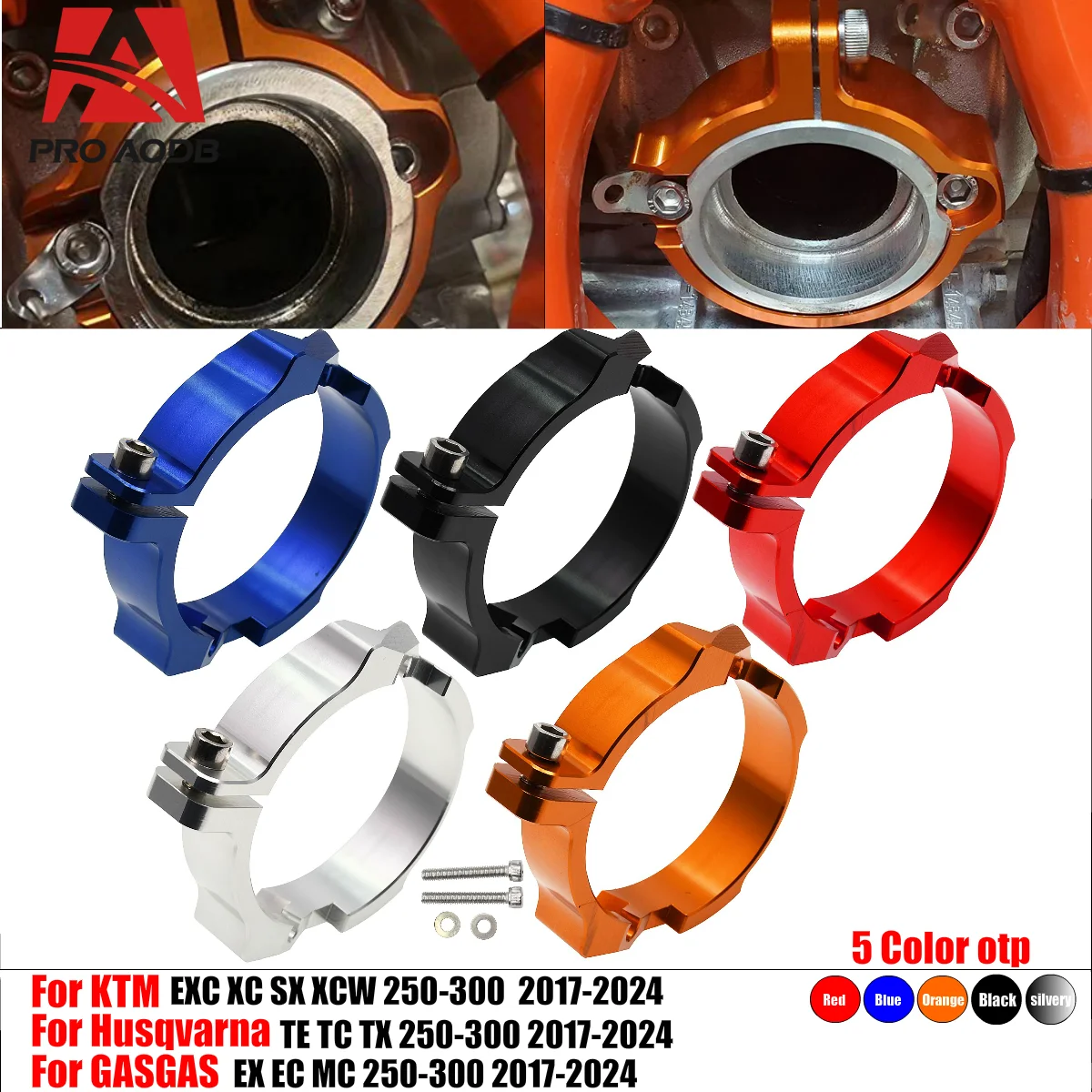 

For KTM EXC XC SX XCW 250 300 For GasGas EX EC MC etc Motorcycle Exhaust Tip Muffler Pipe Clamp Flanges Protector Cover