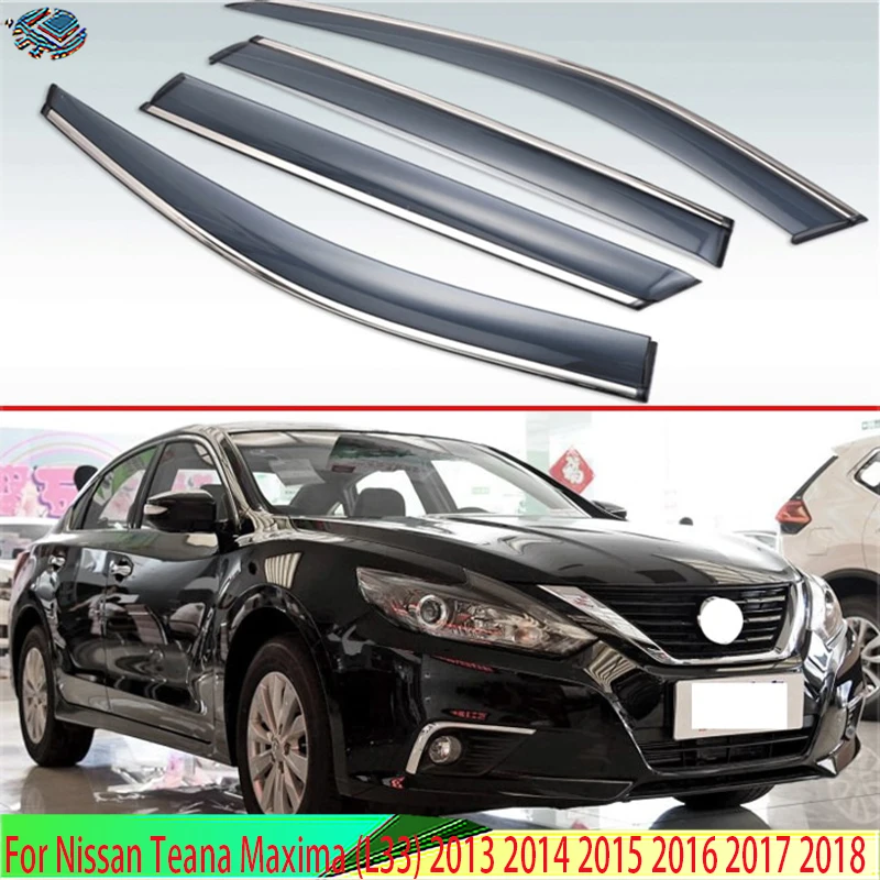 

For Nissan Teana Maxima (L33) 2013 2014 2015 2016 2017 2018 Plastic Exterior Visor Vent Shades Window Sun Rain Guard Deflector