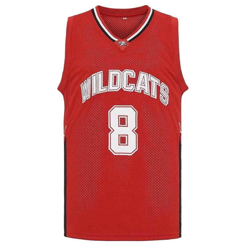 Movie Wildcats High School #8 Chad Danforth Basketball Jersey Sports Shirt Cosplay Mens Tops LOGO Sewing Embroidery