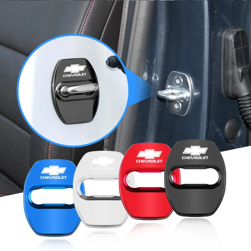 Cubierta de cerradura de puerta de coche, accesorios de protección de acero inoxidable para Chevrolet Sonic Silverado Z71 Aveo Trailblazer Bolt Spark SS, 4 Uds.