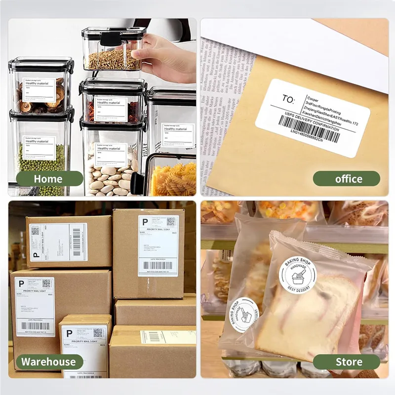 Printer label pengiriman ekspres 4x6 USB Bluetooth, printer label termal stiker kustom, mendukung Android, IOS, Windows, dan Mac