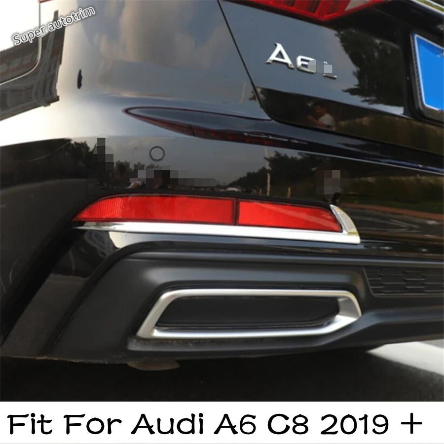 

Rear Tail Fog Lights Lamp Decoration Strip Cover Trim ABS Accessories Exterior Fit For Audi A6 C8 Sedan 2019 - 2023 Chrome