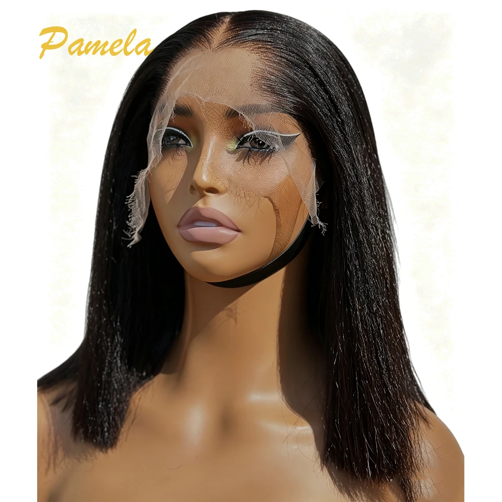 Lagos Hairline 13x6 Invisible HD Lace Frontal Wigs 250 Density Kinky Straight Human Hair Glueless Wigs Preplucked Ready To Wear