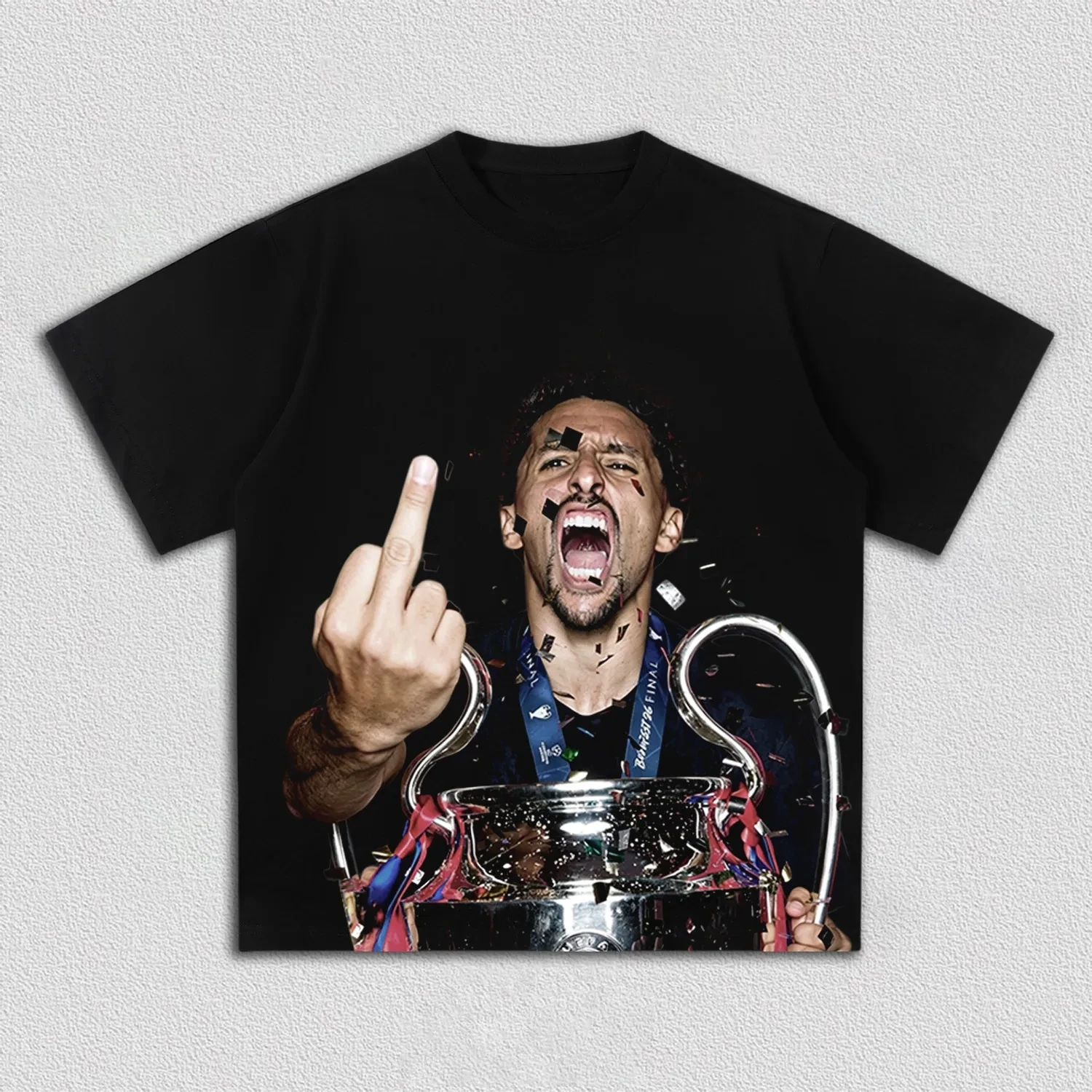 Camiseta PSG Champions 2026 Marquinhos para Homens e Mulheres, Moda de Verão em Algodão Y2K, Camiseta de Gola Redonda com Mangas Curtas