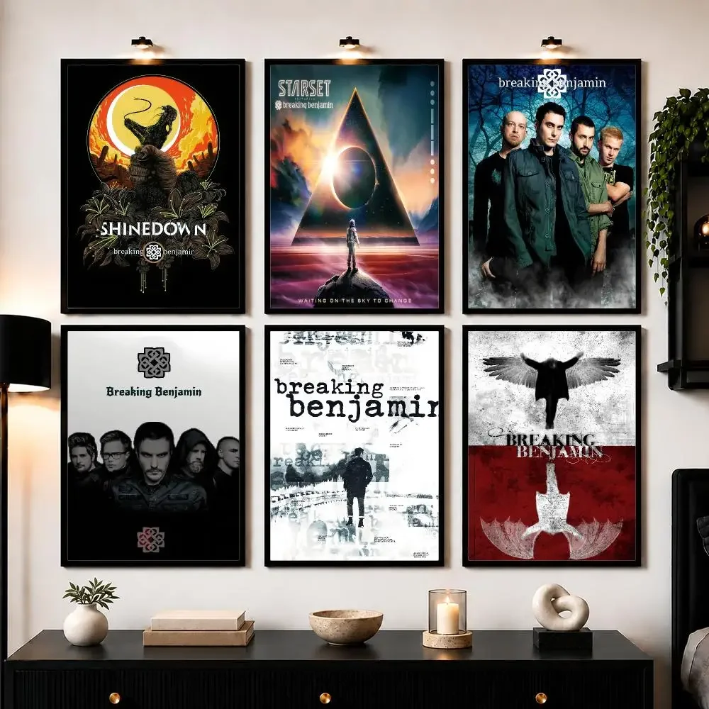 B-Breaking Benjamin Poster Wall Art Sticker For Living Bedroom Bar Home Decor Mural Painting Decoration