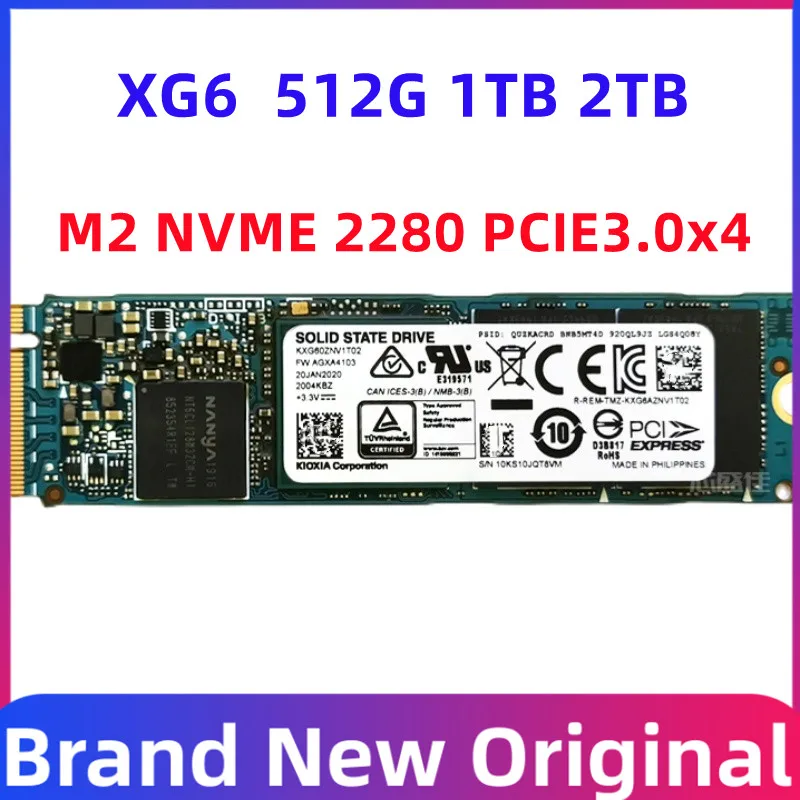 XG6 SSD 512GB 1TB 2TB M.2 NVMe 2280 Solid State Drive 2TB โน๊ตบุ๊ค SSD 1T สำหรับ Toshiba/เกราะ