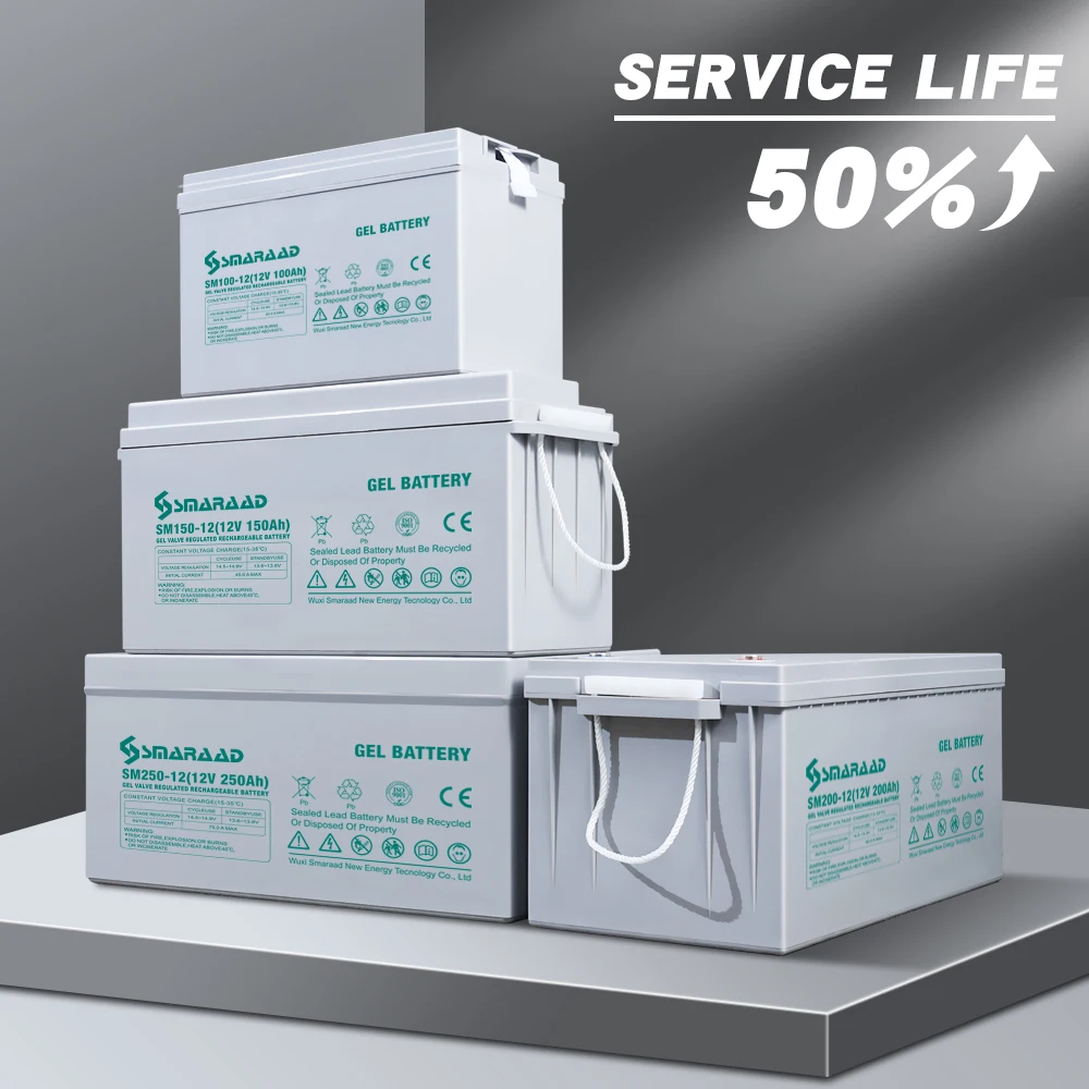 Lead-acid Gel Sealed Battery 12V 100AH 250AH Solar Off Grid Caravan Camper RV Farmhouse Deep Cycle Free Maintenance