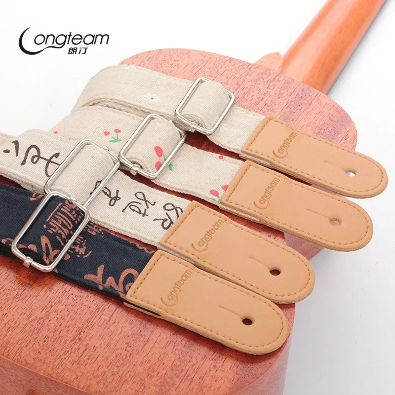 Personalized Cotton and Linen Ukulele Strap Small Four-string Ukulele Shoulder Strap Ukulele Tail Stud Strap Diagonal Span
