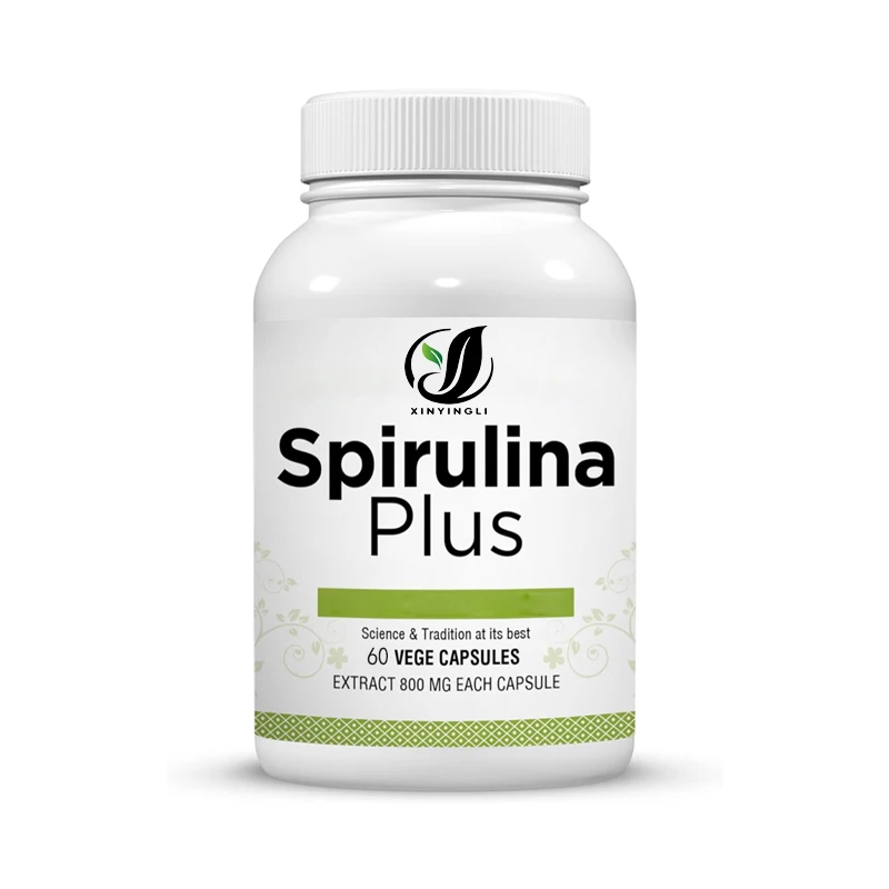 Spirulina Plus Kapseln, Nahrungsergänzungsmittel, Quellen für Mineralien und Proteine, 60 vegetarische Kapseln