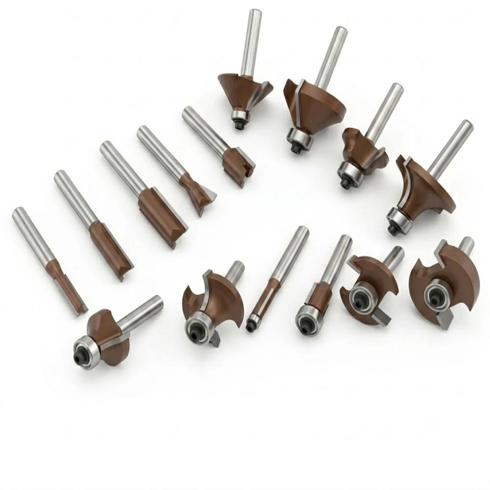 15 Pieces Router Bit Set with Aluminum Case Heat Resistant Router Bit Set Tool Accurate Versatile for Woodworkers, Workshop