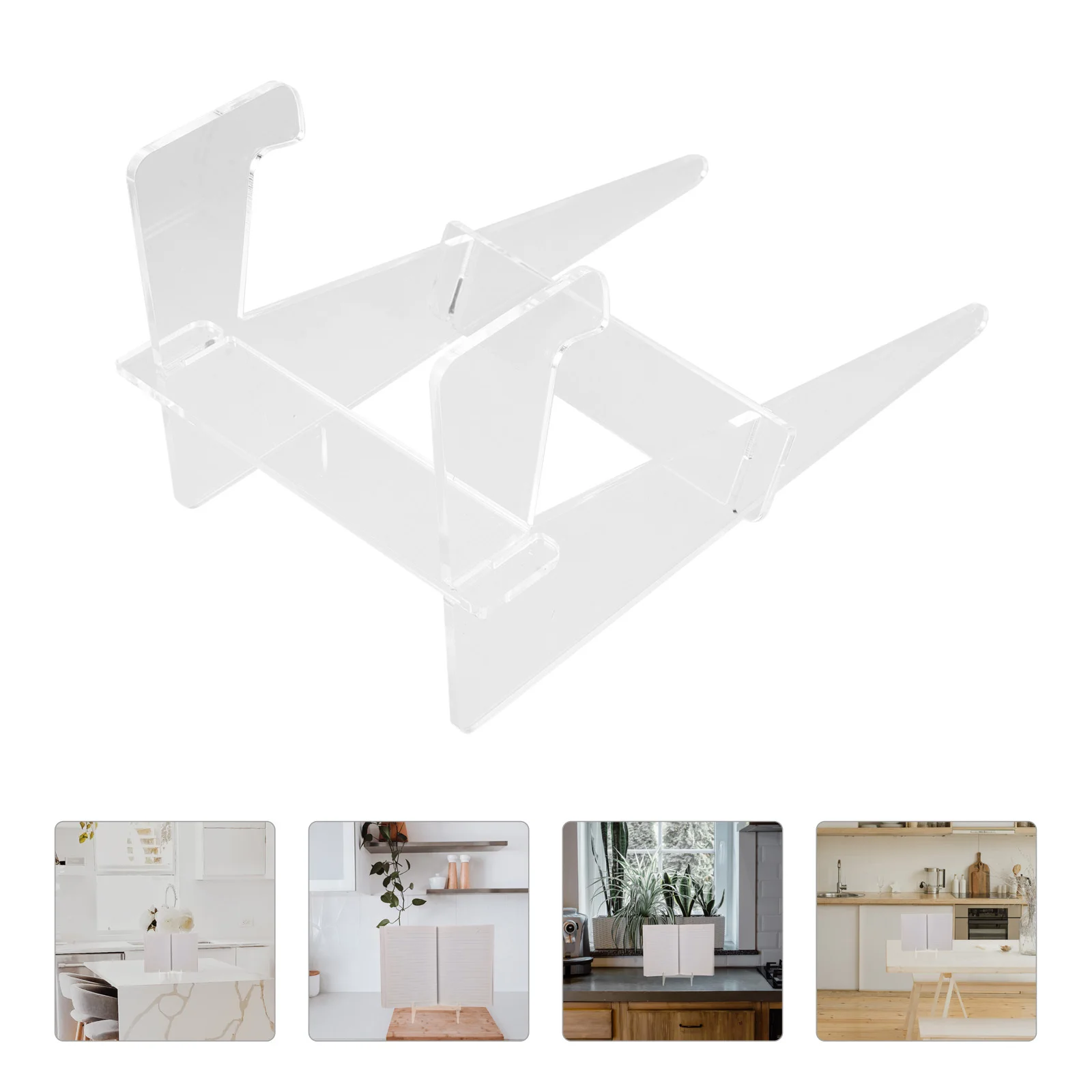 

Kitchen Recipe Stand Transparent Acrylic Multi-Purpose Display Holder Stable Base Reading Book Stand for Home Cooks and Bakers